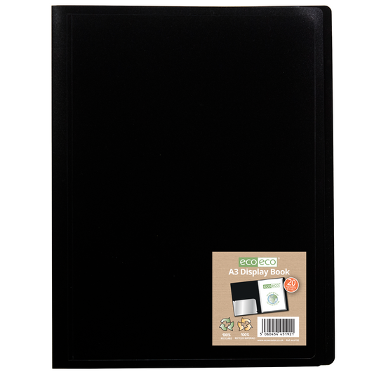 A3 100% Recycled 20 Pocket Flexicover Display Book