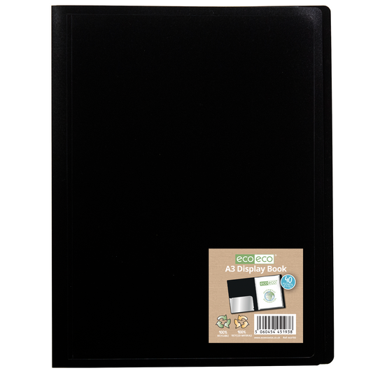 A3 100% Recycled 40 Pocket Flexicover Display Book