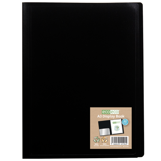 A3 100% Recycled 60 Pocket Flexicover Display Book