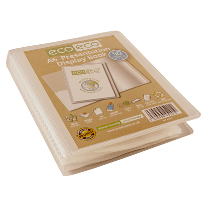 A6 50% Recycled Clear 40 Pocket Presentation Display Book