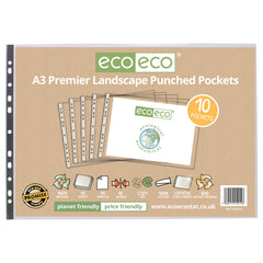 A3 100% Recycled Bag 10 Premier Landscape Multi Punched Pockets