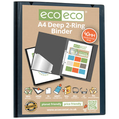 A4 95% Recycled 2-D Rings Presentation Ring Binder with Deep Spine