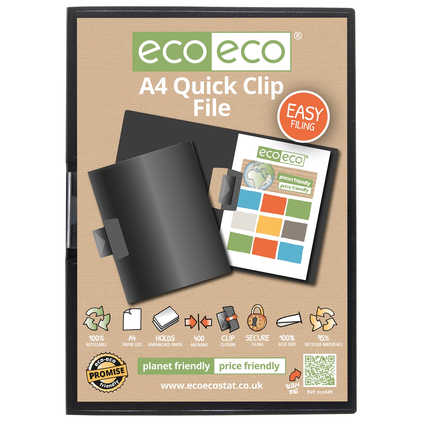 A4 95% Recycled Quick Clip File
