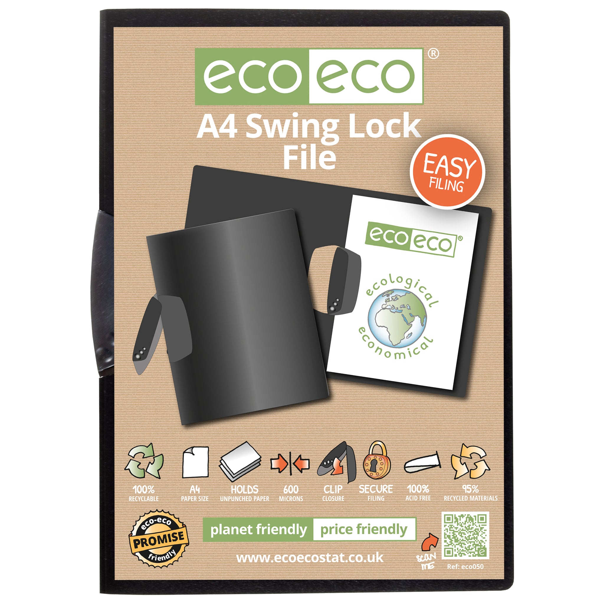 Paper Lock Rod File A4 95% Recycled Swing Lock File – eco-eco Stationery