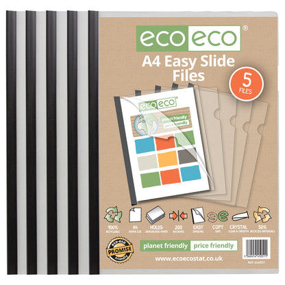A4 50% Recycled Pack 5 Easy Slide Files