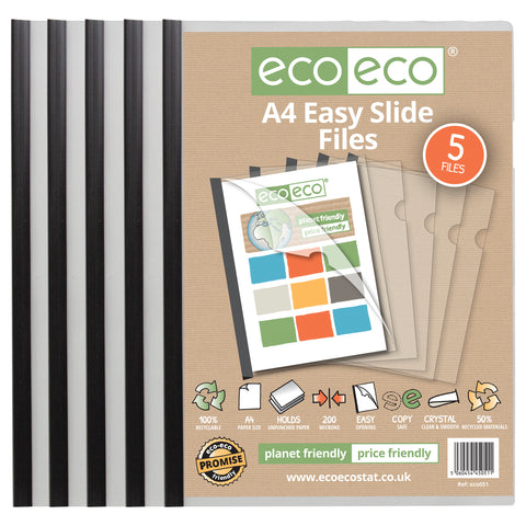 A4 50% Recycled Pack 5 Easy Slide Files