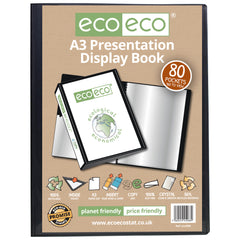 A3 50% Recycled 80 Pocket Presentation Display Book