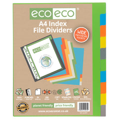 A4 50% Recycled Set 10 Wide Index File Dividers