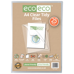 A4 50% Recycled Bag 25 Clear Tidy Files