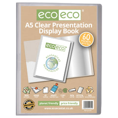 A5 50% Recycled Clear 60 Pocket Presentation Display Book