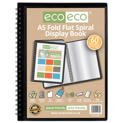A5 90% Recycled 60 Pocket Fold Flat Spiral Display Book